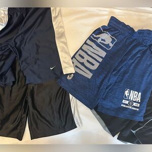 4 pairs kids Blue and Black Basketball Shorts Nike and other size 10-12